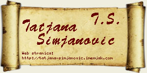 Tatjana Simjanović vizit kartica